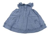 Modré puntíkaté šaty s límečkem zn. Mothercare