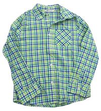 Bílo-zeleno-tmavomodrá kostkovaná košile H&M