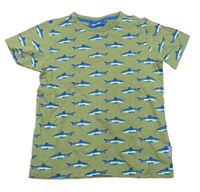 Khaki tričko se žraloky 