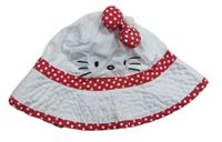 Bílý plátěný klobouk s Hello Kitty zn. Sanrio