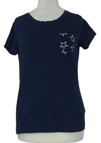 Dámské tmavomodré pyžamové tričko s hvězdičkami F&F