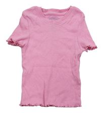 Růžové žebrované tričko PRIMARK