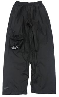 Černé šusťákové voděodolné funkční kalhoty + vak Mountain Warehouse