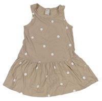 Béžové puntíkaté bavlněné šaty H&M