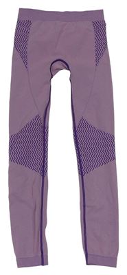 Fialovo-purpurové funkční sportovní thermo spodní kalhoty crivit