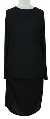 Dámské černé žebrované šaty Boohoo 