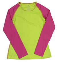 Neonově zeleno-růžové sportovní funkční triko Crane