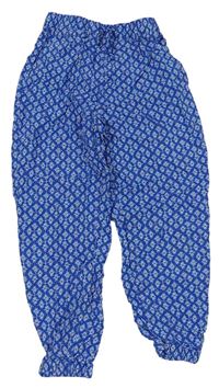 Modré vzorované lehké kalhoty H&M