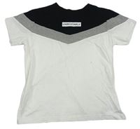 Černo-šedo-bílé tričko s nápisem Primark