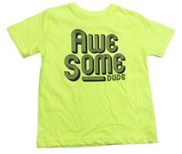 Neonově zelené tričko s nápisy Primark