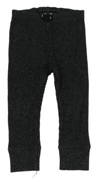 Antracitové pletené žebrované tepláky Zara