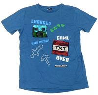 Modré tričko s Minecraft z překlápěcích flitrů Next 