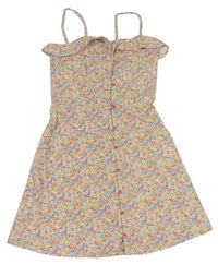 Barevné květované propínací šaty Primark