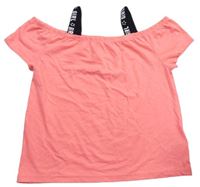 Růžové tričko s průstřihy C&A