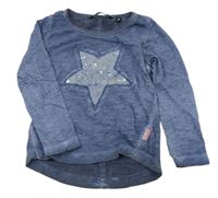 Tmavomodré melírované triko s hvězdičkou z flitrů Vingino