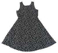Černé šaty s bílými kytičkami H&M