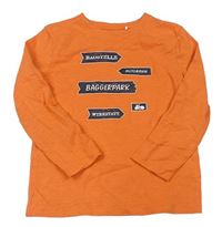 Oranžové triko s nápisem Topolino