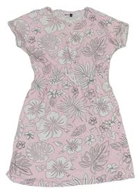 Světlerůžové květované bavlněné šaty zn. Pep&Co