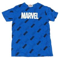 Safírové tričko s nápisy Marvel