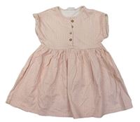 Smetanovo-růžové vzorované bavlněné šaty Next