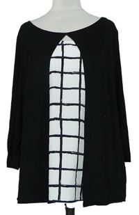 Dámské černo-bílé kostkované triko Alba Moda 