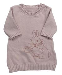 Pudrové svetrové šaty s králíčkem - Peter Rabbit M&S