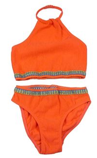Neonově oranžové dvoudílné plavky Matalan