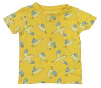 Žluté tričko s ptáčky Primark 