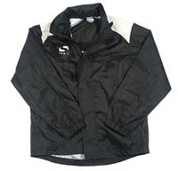 Černo-bílá šusťáková funkční bunda s ukrývací kapucí Sondico