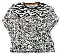 Bílo-černé triko s leopardím vzorem a zebrou We Fashion 