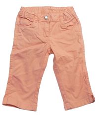 Oranžové plátěné crop kalhoty 