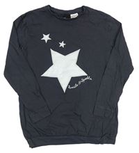 Antracitové triko s hvězdami a nápisem zn. H&M
