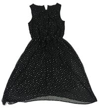 Černé šifonové šaty s hvězdami zn. H&M