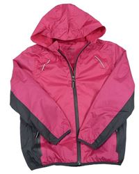 Růžovo-šedá funkční sportovní šusťáková jarní bunda s kapucí Crivit