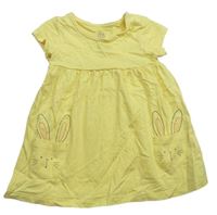 Žluté bavlněné šaty s králíčky F&F