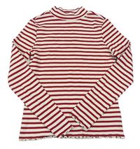 Červeno-bílé pruhované žebrované triko M&S