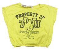 Žluté crop tričko s Tweetym