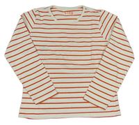 Smetanovo-oranžové pruhované triko Tchibo