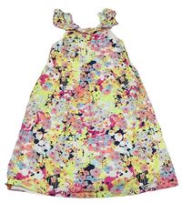 Barevné květované plátěné šaty Picapino 