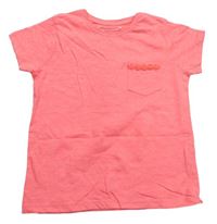 Neonově oranžové tričko s kapsou Primark