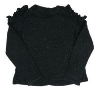 Černé třpytivé triko s průstřihy a stojáčkem M&S