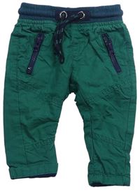 Zelené plátěné podšité kalhoty M&S