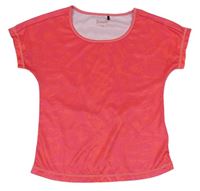 Růžové vzorované sportovní tričko 