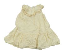 Smetanovo-žluté pruhované mušelínové šaty H&M