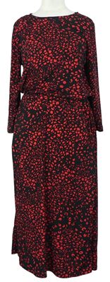 Dámské černo-červené vzorované midi šaty Sosandar 