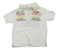 Bílé polo tričko s nápisy Camp David
