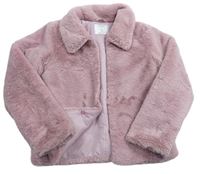 Růžová chlupatá zateplená bunda Primark