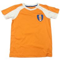 Oranžovo-bílé sportovní tričko s nášivkou s číslem Name it