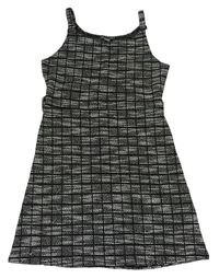 Černo-bílé kostkované třpytivé šaty Primark