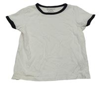 Bílé crop tričko s černým lemem Primark